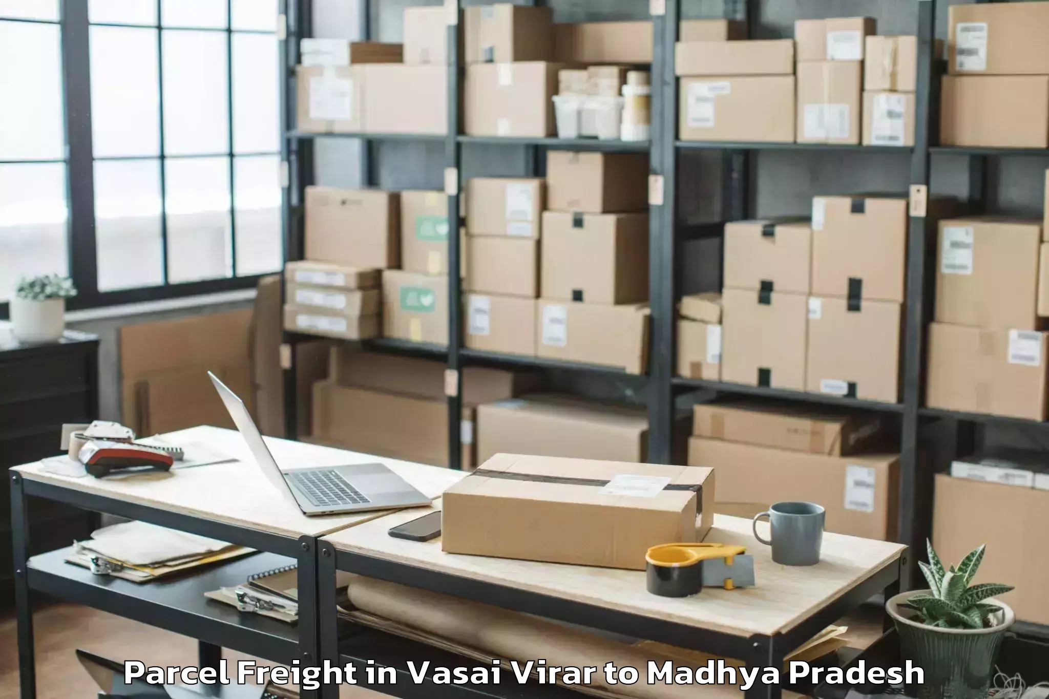 Top Vasai Virar to Nasrullahganj Parcel Freight Available